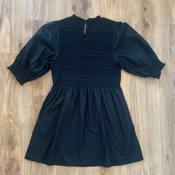Hill House Dress XXL Vivi Nap Dress Black Smocked Puff Sleeve Mini Dress - Picture 2 of 9